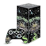 Head Case Designs 公式ライセンス リック・アンド・モーティ スペースクルーザー グラフィック ビニールステッカー ゲーム用スキンデカールカバー Xbox Series X コンソールとコントローラーバンドルに対応