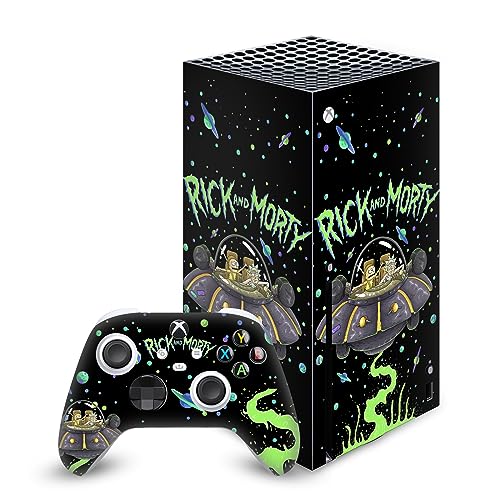Rick and Morty skin Xbox Series X en vinyle avec stickers console et manettes par Head Case Designs