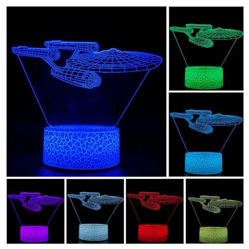 Gfytdxe 3D Optical Illusion Night Light, Visual Creative LED Desk Lamp Touch Control and Remote Control 16 Colors Dimmable Change USB Powered for Home Decorations or Holiday Gifts