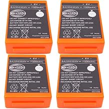 Pack of 4 for HBC Radiomatic BA225030 6V 1500mAh Battery Ni-Mh Rechargeable Battery for HBC Crane Remote Control Pump Truck Battery
