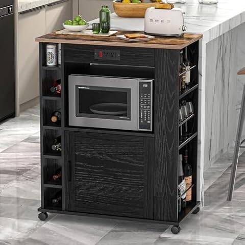 VECELO Rolling Kitchen Island Cart Cover