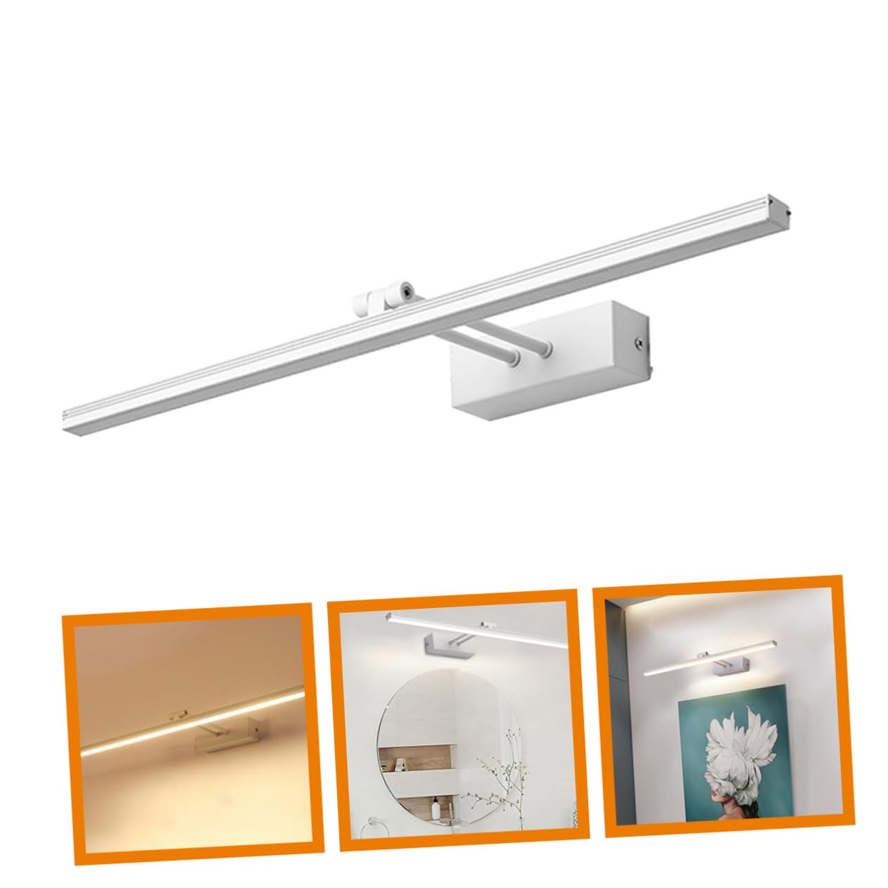 PartyKindom Lampada Specchio Bagno LED Bianca Contemporanea Applique Parete Luce Bagno LED Alluminio PC Non Dimmerabile