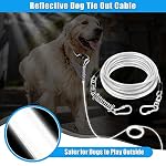 Dog Tie Out Cable: Reflective 15 ft Heavy Duty Dogs Chain for Outside with Shock Absorbing Spring – Dog Runner Leash for Yard Camping Outdoor Sturdy Lead for Small to Large Dog Up to 500LBS