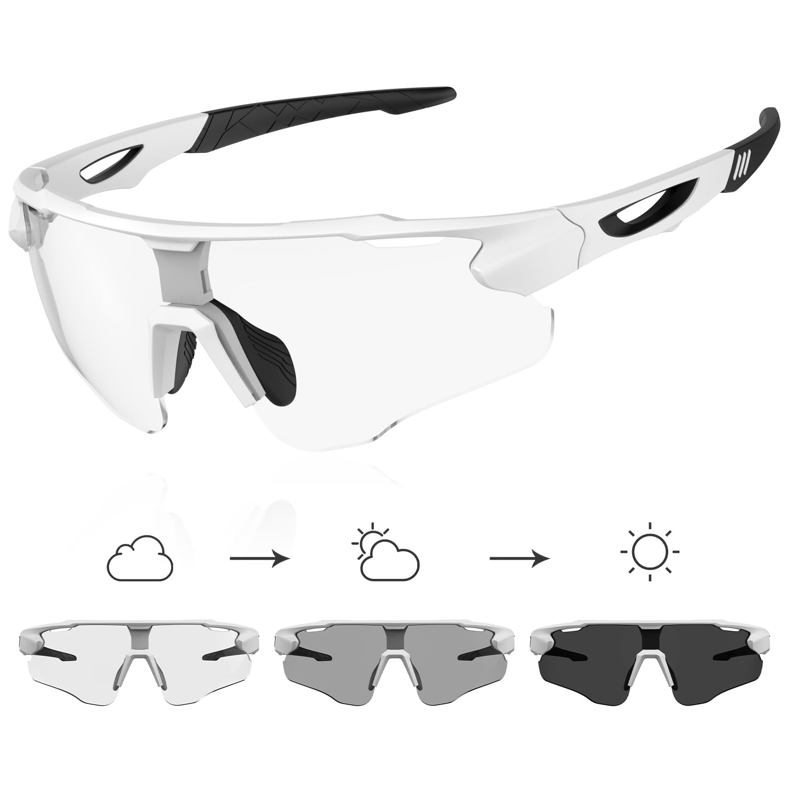 X-TIGER Gafas Ciclismo Fotocromáticas Hombre Mujer Con TR90 Gafas Running MTB Deportivas