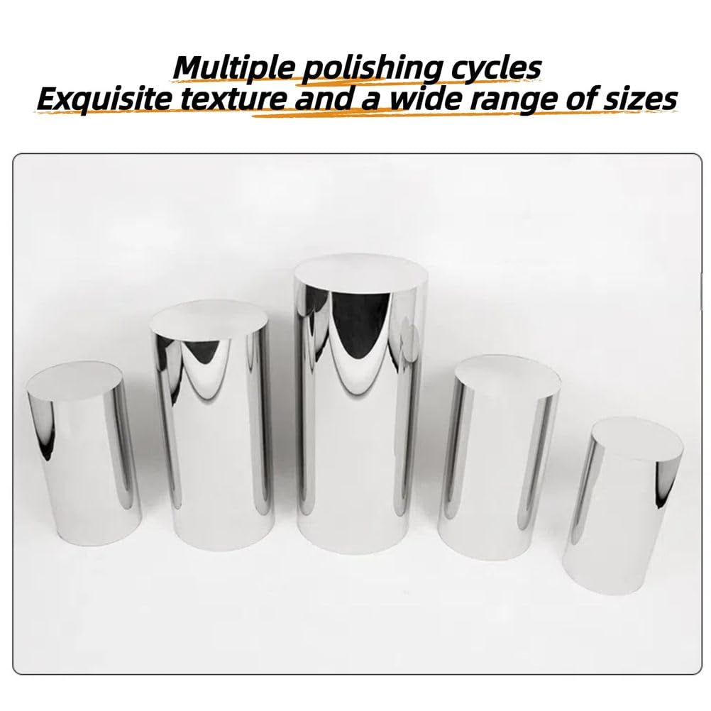 3/5 Pezzi Supporto Tavola Dessert, Colonne in Acciaio Inox per Tavola Dessert, Piedistalli per Display, Supporto per Racks di Torta, Ideale per Matrimonio e Feste,Medium 3piece Set
