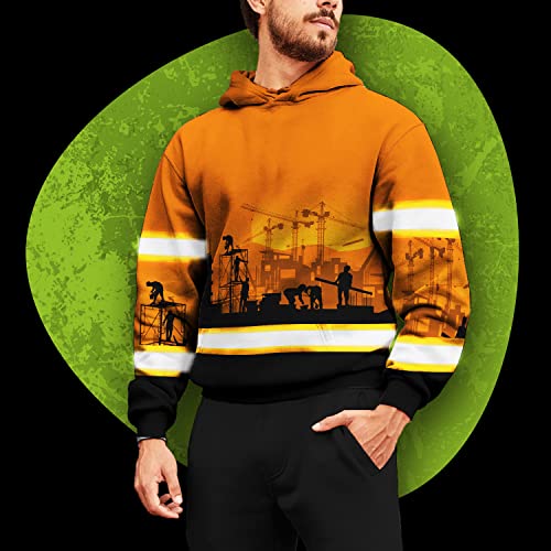 Matedecor High Visibility Hi Vis Hoodie for Men - Jobs Collection Custom Name Class 3 Reflective Safety Workwear4