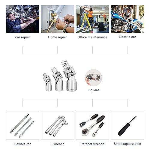 MAEXUS Universal Joint Socket, 1/4", 3/8", 1/2" Universal Joint Socket
