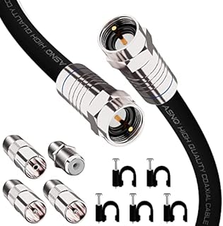 ASNQ RG6 Coaxial Cable Connectors Set 75 OHM - High-Speed Premium Coax Cable 2m - For Internet, Digital TV, Satellite, Aerial Connections - Includes 4 Extension Couplers to connect Cable Extensions