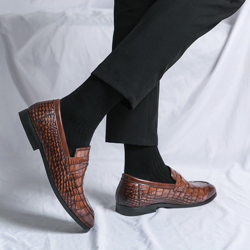 Dress Shoes for Men Working Office Tuxedo Faux Leather Slip-on Round Toe Anti-Slip Uniform2