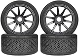 1/7 1/8 On Road Tire Set On Road Tire Tyre 17mm Wheel Rims for Arrma 1/7 Infraction Limitless Felony FS Racing Model GT RC Car Upgrade On Road Tyre 4Pcs One Set(4 Big Black)