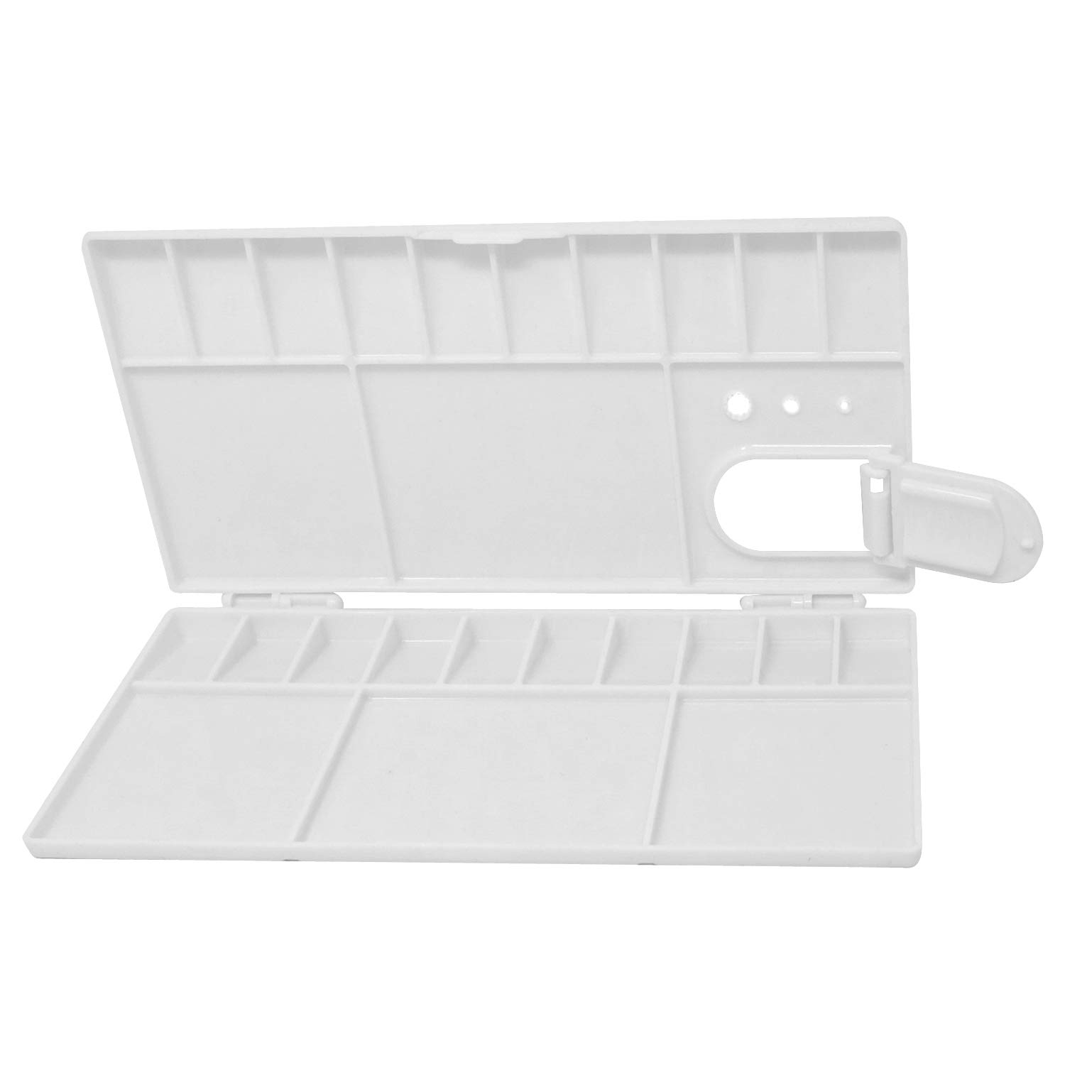 Honbay 25 Compartments Plastic Folding Palette Box with Thumb Hole for Watercolors, Gouache, Acrylic and Oil Paint - Image 5