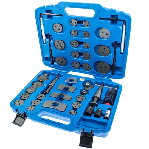Kit 2 Arretratori/Arretratore manuali con flange/adattatori/placche intercambiabili per manutenzione pistoni freni/freno a disco set 43 pezzi