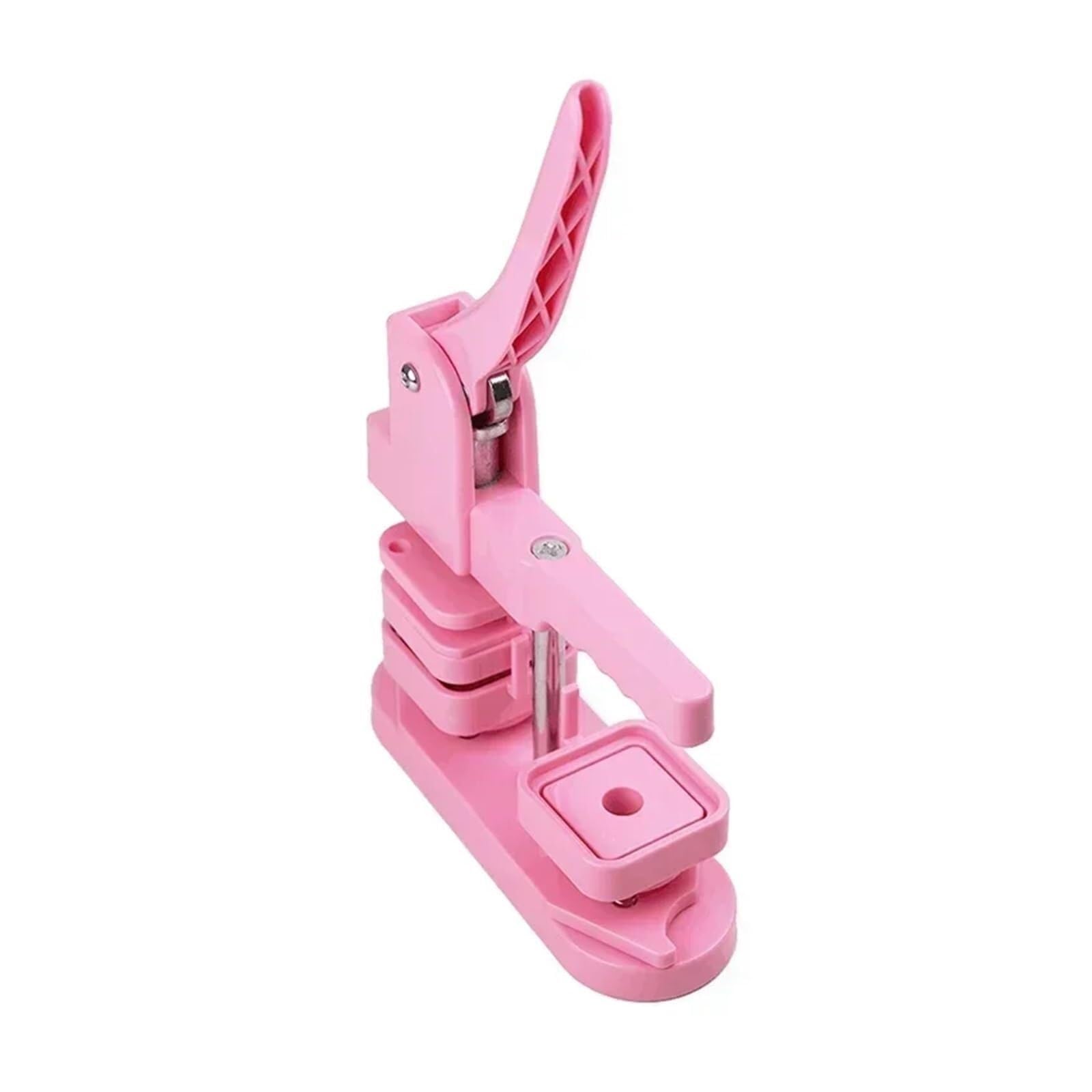 NGTFDCP Badge Machine, Square Badge Button Maker Metal Blank Parts DIY Making Refrigerator Magnet Badges DIY Crafts(Pink_37MM)