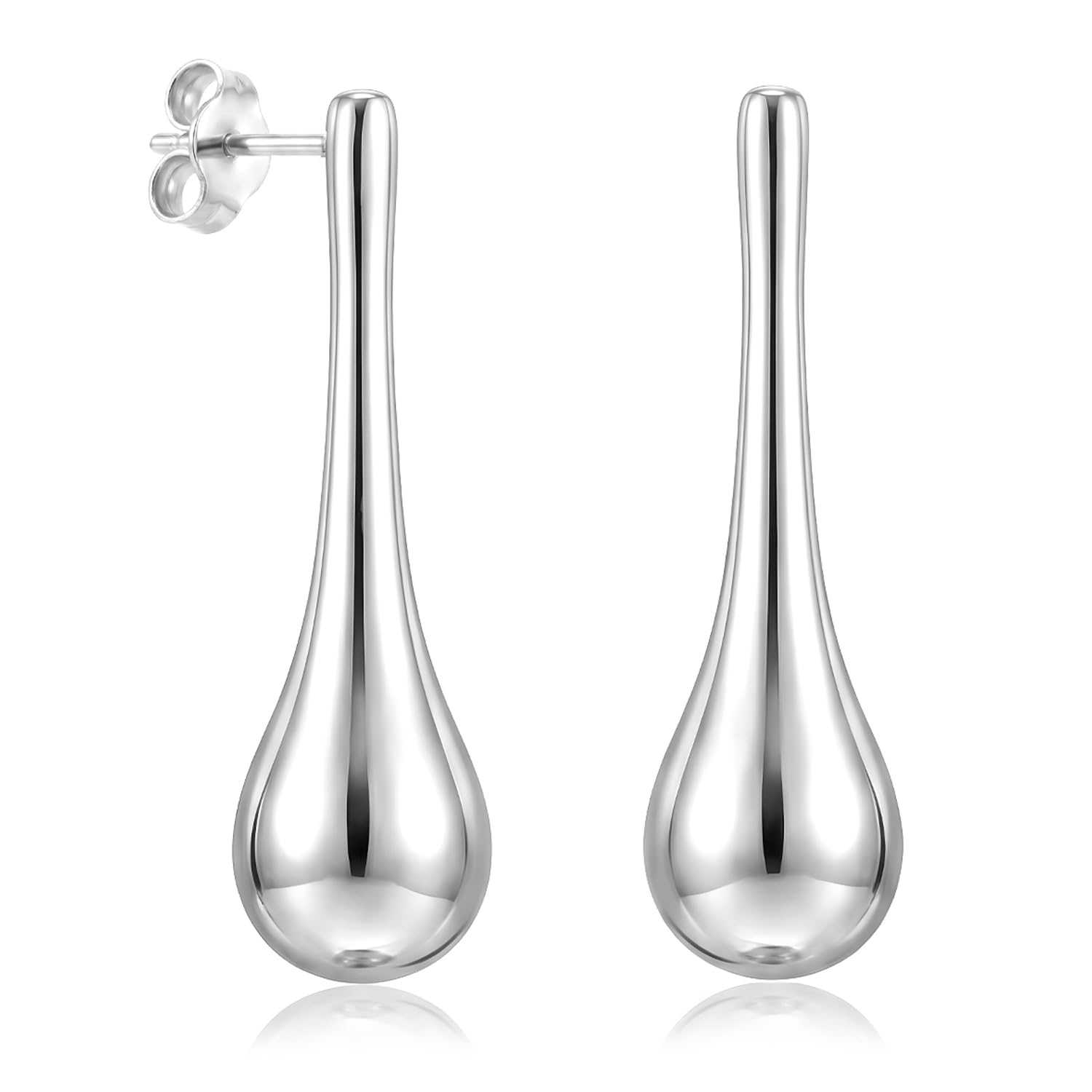 925 Sterling Silver Drop Dangle Earrings for Women | BIS Hallmarked Silver Dangler Earrings Jewelry-image-9