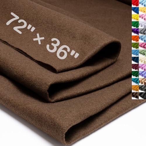 Xseino Chocolate Brown Large Felt Fabric 72' X 36 '(2 Square Yards), 1.4 Mm Thick Soft Felt Fabric Sheet For Crafts, Brown Series Colors Soft Nonwoven Fabric, Fit For Decoration, Sewing, Diy Crafts