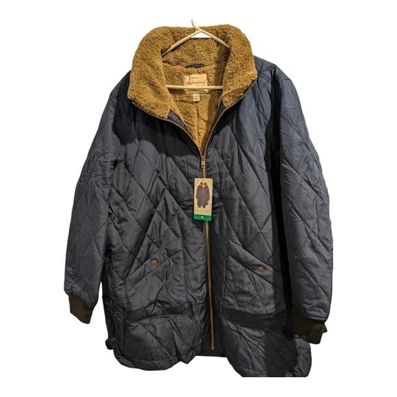 Weatherproof Women's Quilted Long Coat, Sherpa Lined, Blue, Zip Front, Small2