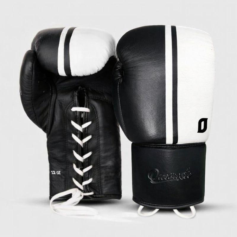 Guantes de boxeo profesionales unisex con cordones para Muay Thai y sparring