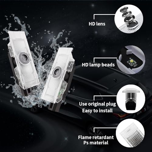 2PCS Non-Fading LED Door Logo Lights Car Accessories HD miniatura 5