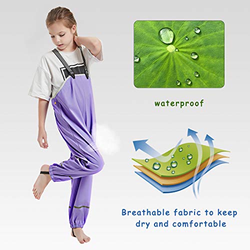 Image of Kids Unisex Rain Pants, Green, Size 2-9 Years