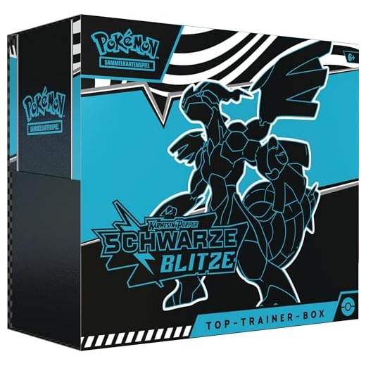 Pokémon-Sammelkartenspiel: Top-Trainer-Box Karmesin & Purpur – Schwarze Blitze: Zekrom (1 Vollbild-Promokarte mit Voltolos, 9 Boosterpacks & Premium-Zubehör)