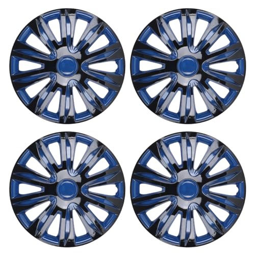15" ABS Hubcaps Set of 4 for Iron Hubs Black/Blue