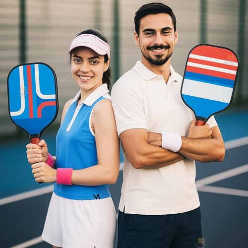 Image of WISHKEY Pickle Ball Racket Paddle 1 Premium Carbon Fiber Pickleball Rackets with Honeycomb Composite Core, 1 Comfort Cushion Grip for Beginners & Adults