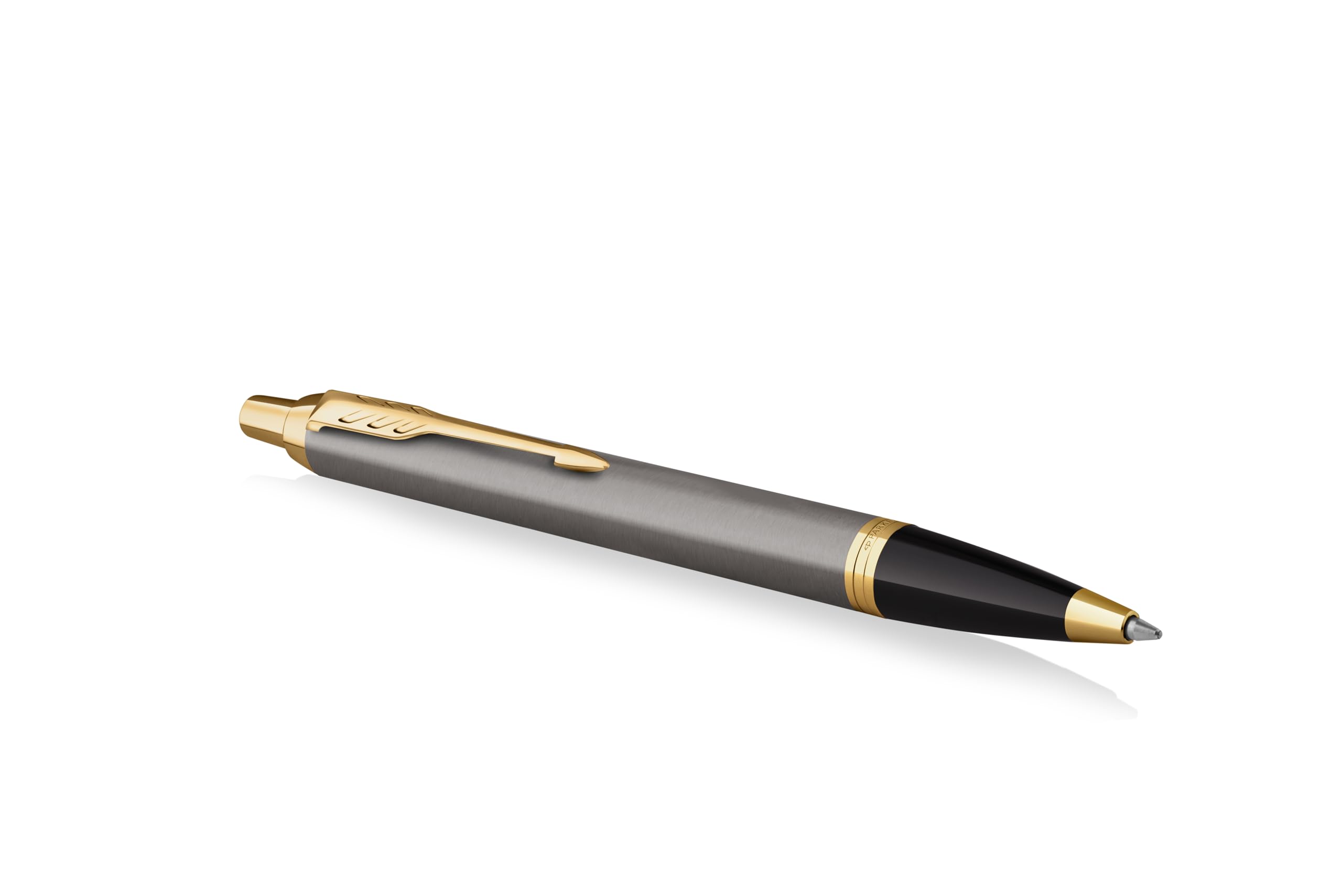 PARKER IM Core Pluma estilográfica y bolígrafo con grabado | Bolígrafo premium | Caja de regalo | mina negra | Regalo personalizado | Nombres | Grabado | Aniversario | Cumpleaños (Grey G.T.)
