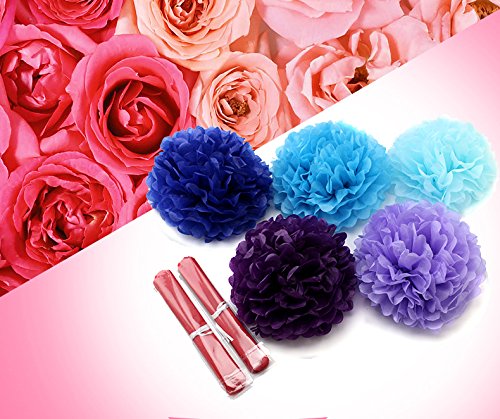 Since®12Pcs Of 8" 10" 14" 3 Colors Mixed Purple And Lavender Tissue Paper Flowers,Tissue Paper Pom Poms,Wedding Party Decor,Pom Pom Flowers,Tissue Paper Flowers Kit,Pom Poms Craft,Pom Poms Decoration #TOP2