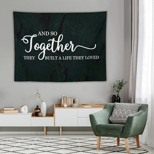 Tapiz estético con frase inspiradora en inglés para renovar la decoración del hogar 6
