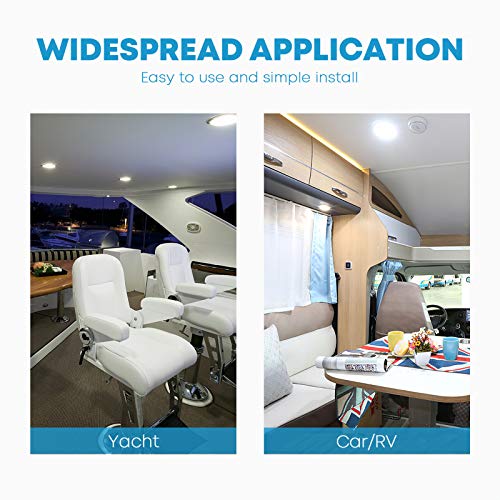 Kohree 12V Led 640Lm Rv Ceiling Double Dome Light Rv Interior Lighting For Trailer Camper With On/Off Switch, Natural White 4000-4500K, 48X5050Smd #TOP6