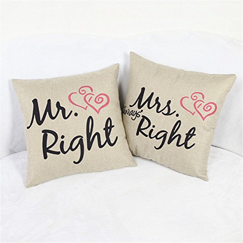 Luxbon Set di 2 Mr Right Mrs Always Right Cuore