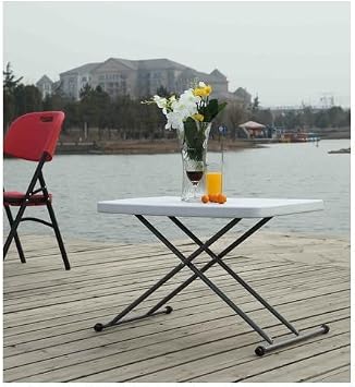 LANTUS Portable Folding Table | Folding Table | Camping Accessories Folding Table | Side Table | Folding Camping Table | Side Tables | Folding Camping Table - 76 x 50 x 74 cm (White)