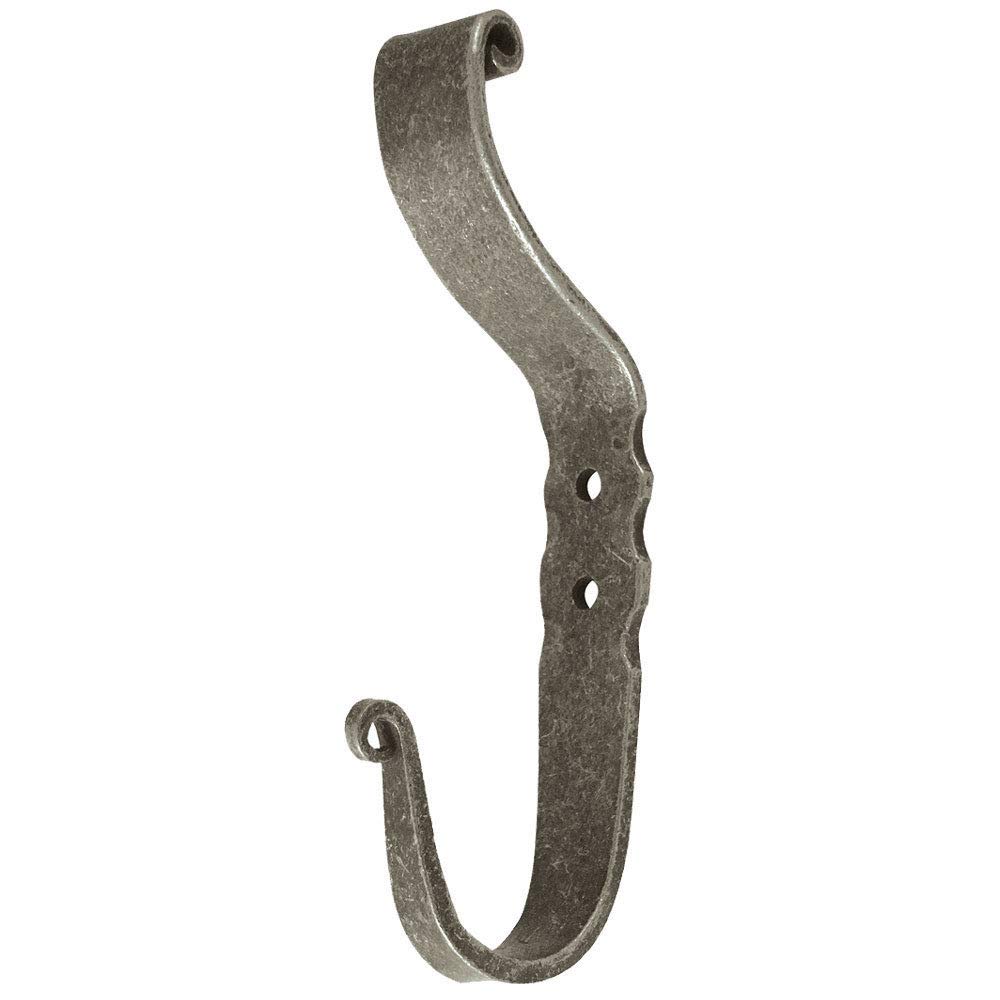Hat & Coat Hooks/Double Robe Hooks Traditional Hand Forged Pewter Finish (134mm Hand Forged Hook)