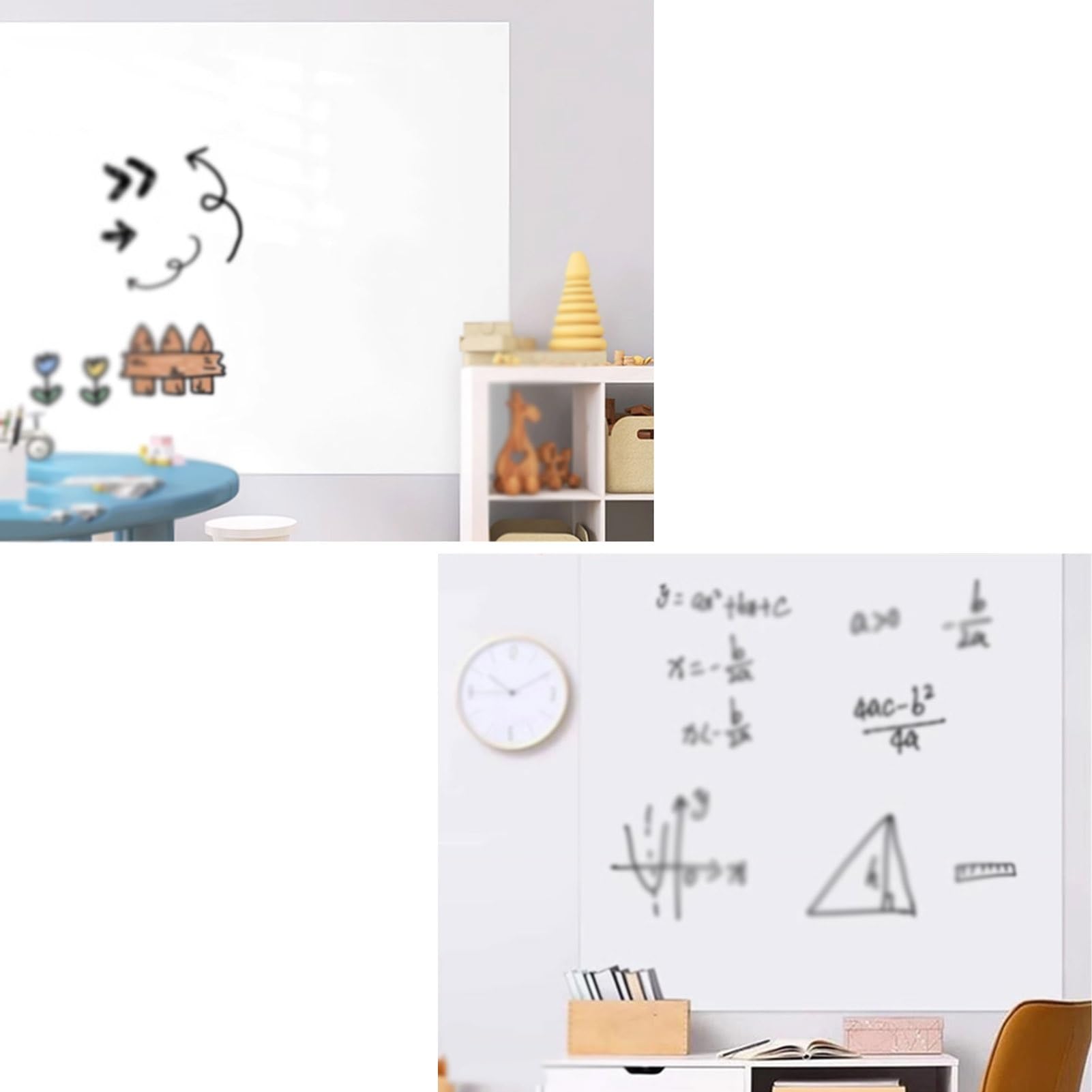 Rolka naklejek z papieru do tablic magnetycznych, Naklejka na tablicę suchościeralną, biała, PET, różne rozmiary(47.3x78.8IN(1.2x2m))