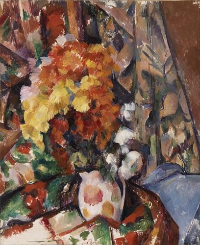 Peinture pour décoration salon le vase fleuri de Paul Cézanne, impression sur toile 60x90cm