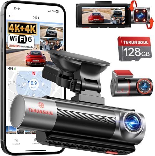 4K+4K+1080P 3 Channel Dash Cam Front and Rear with Cabin, Free 12...