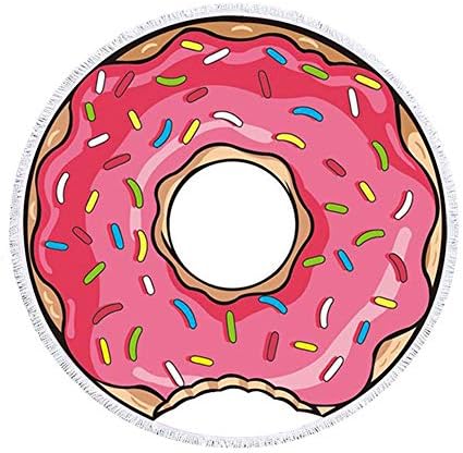 59 Inch Thick Round Donut Beach Towel Blanket - Large Microfiber Soft Sand Free Towel Carpet Yoga Mat for Women & Girl Use for Bath/Pool/Beach/Picnic Times