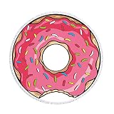 59 Inch Thick Round Donut Beach Towel Blanket - Large Microfiber Soft Sand Free Towel Carpet Yoga Ma