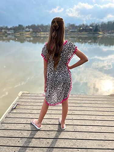 Big Girls Quick Dry Swimsuits Cover Up Summer Cute Tassel Bathing Suits Beach Wear Leopard Graphic Dress Tops Clothing Outfits For Birthday Gift 10-12T #TOP3
