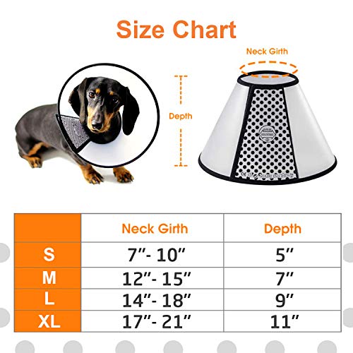 Image of Adjustable Dog Elizabeth Pet Protective Cone Collar Upgrade with Soft Edge Dog Neck Cone Recovery Cone Collar for Anti-Bite Lick, Surgery, or Wound Healing (Large 15.4 inch-17.3 inch)