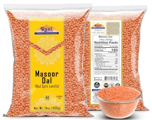 Image of Rani Masoor Dal (Indian Red Lentils) Split Gram 14oz (400g) ~ All Natural | Gluten Friendly | NON-GMO | Kosher | Vegan | Indian Origin