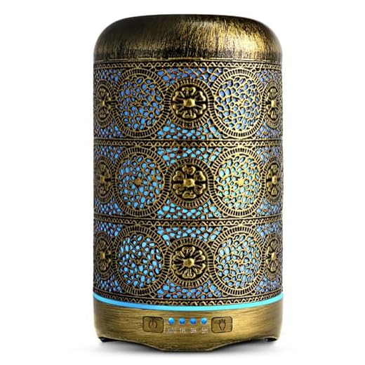 SALKING Diffuseur Huiles Essentielles 260ml Humidificateur d'air Ultrasonique Brume Fraîche Arôme Parfum Electrique avec 7-Couleurs Changeantes Arrêt Automatique pour Chambre/Salon/Spa/Yoga/Massage