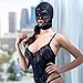 CalExotics Scandal Lace Hood – Erotic BDSM Sex Blindfold for Couples – Open Mouth Role Playing Mask - Black