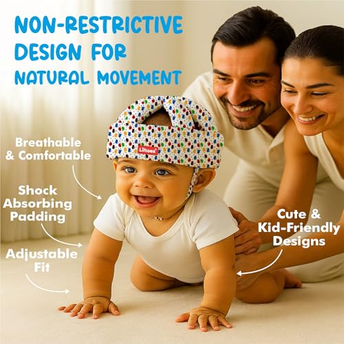Image of LILTOES Baby Head Protector for Safety of Kids 6M to 3 Years- Baby Safety Helmet with Proper Air Ventilation & Corner Guard Protection (Apple)