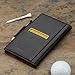 TORRO Regular Golf Scorecard Holder – Genuine Leather Golf Score Card Wallet with Card Slot and Pencil Loop (Black with Red Detail)