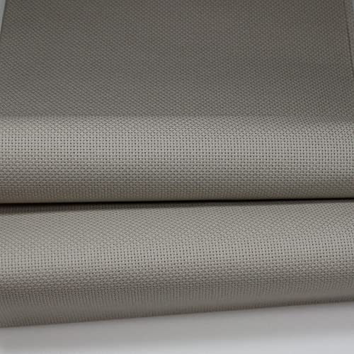 Image of 19 inch x 28 inch 14CT Counted Cotton Aida Cloth Cross Stitch Fabric (Pearl Grey)