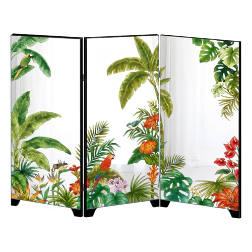 MOBUTOFU Paravent Pliant Miniature en Acrylique à 3 Panneaux, Décoration Asiatique Élégante pour Organisation de Bureau, Facile à Nettoyer et Polyvalent