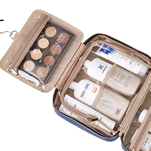 Nishel Large Size Toiletry Bag For Women, Travel Essentials Organizer, Hanging Makeup Case For Accessories, Cosmetics, Toiletries, Aegean-Blue #TOP2