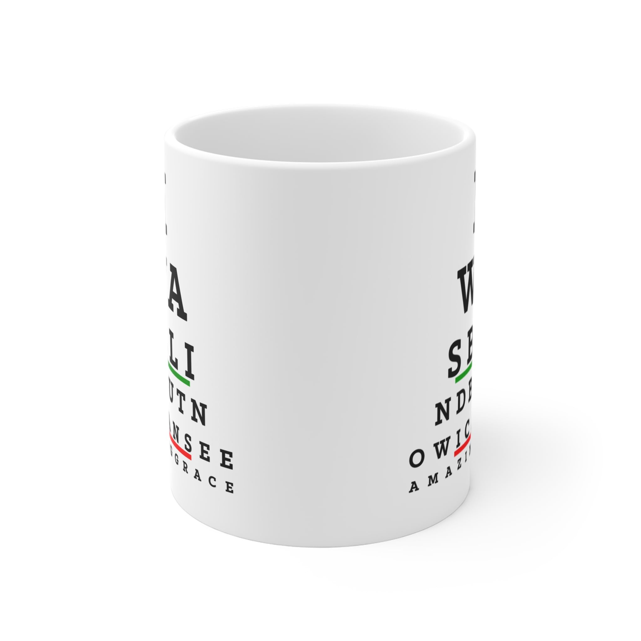 Perfect Printables Funny Christian Optometry White Coffee Mug Gifts, I Was Blind but Now I Can See Eye Chart Optometrist Doctor