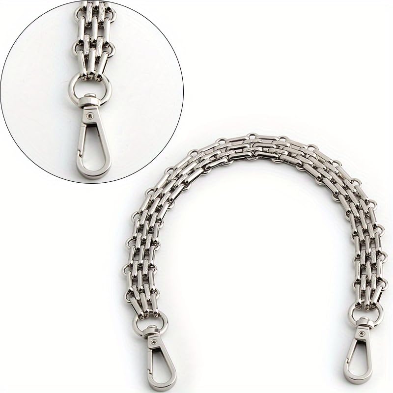 Cadena para Bolso 30-60-100-120cm 16mm Plata Pulida Bolso Cadena de Metal Correa de Bolso Cadena de Hombro DIY Cadena de Bolso Cruzado Cadena Bolso(Total 60cm)